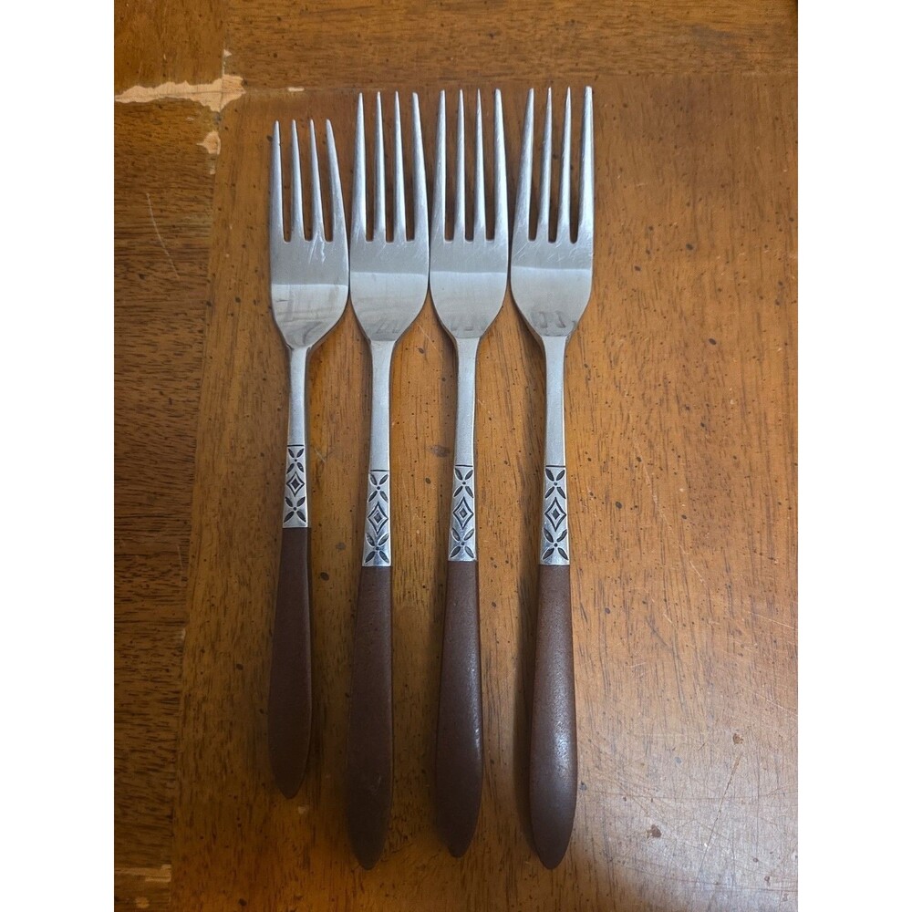 Ekco Eterna Forks (4) Canoe Muffin MCM Flatware Japan EKS5